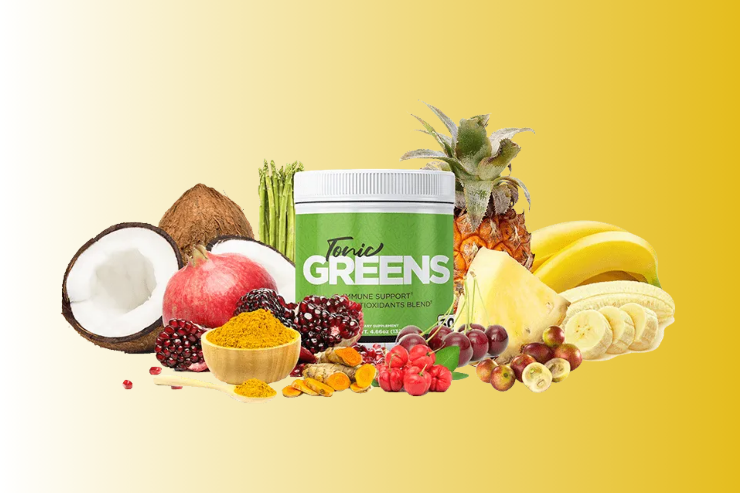 Comparison chart visual – low-quality greens vs. high-quality greens supplement like Tonic Greens