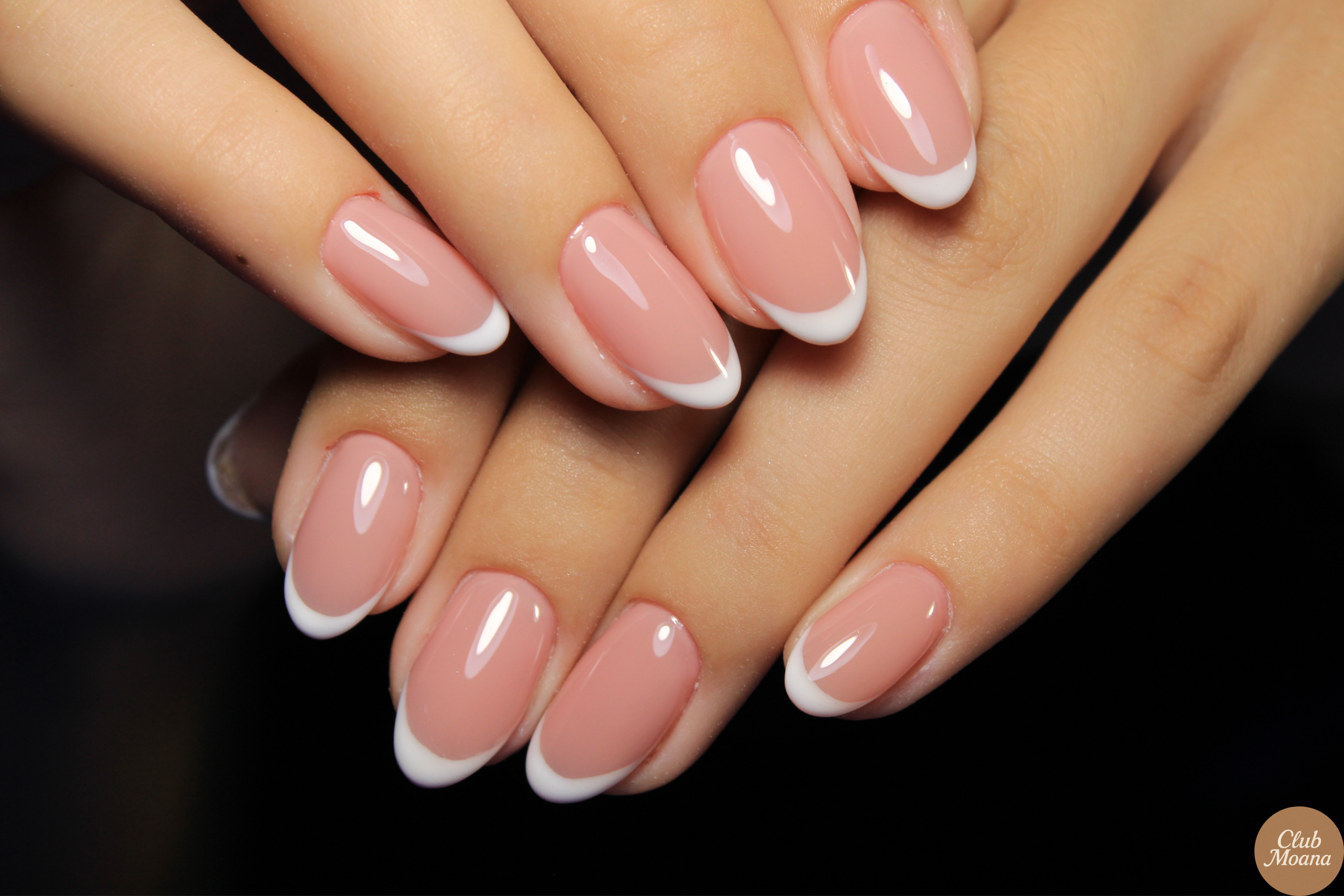 French manicure with silver glitter tips