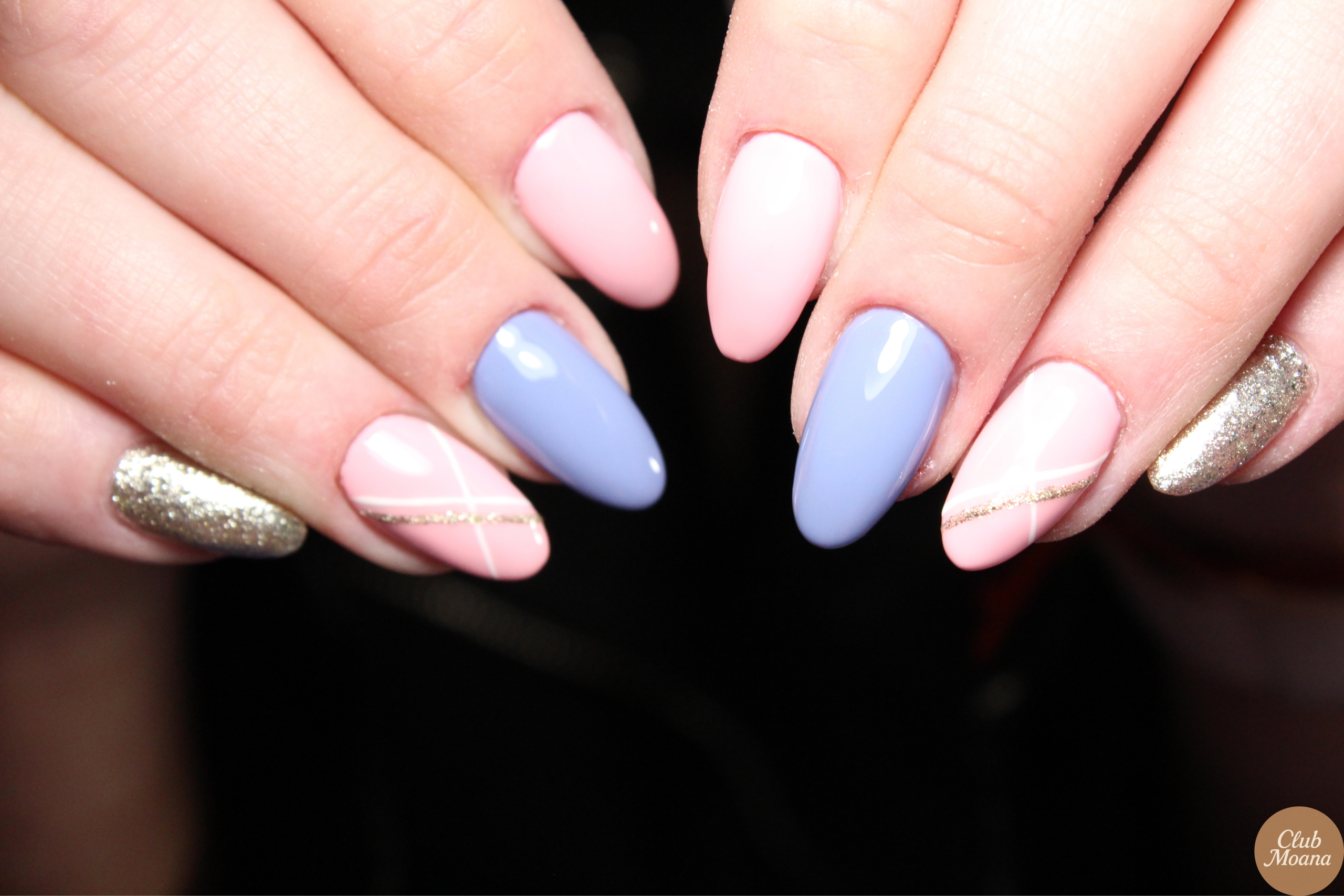 Ombré nails fading from nude to pearl shimmer with a glossy finish