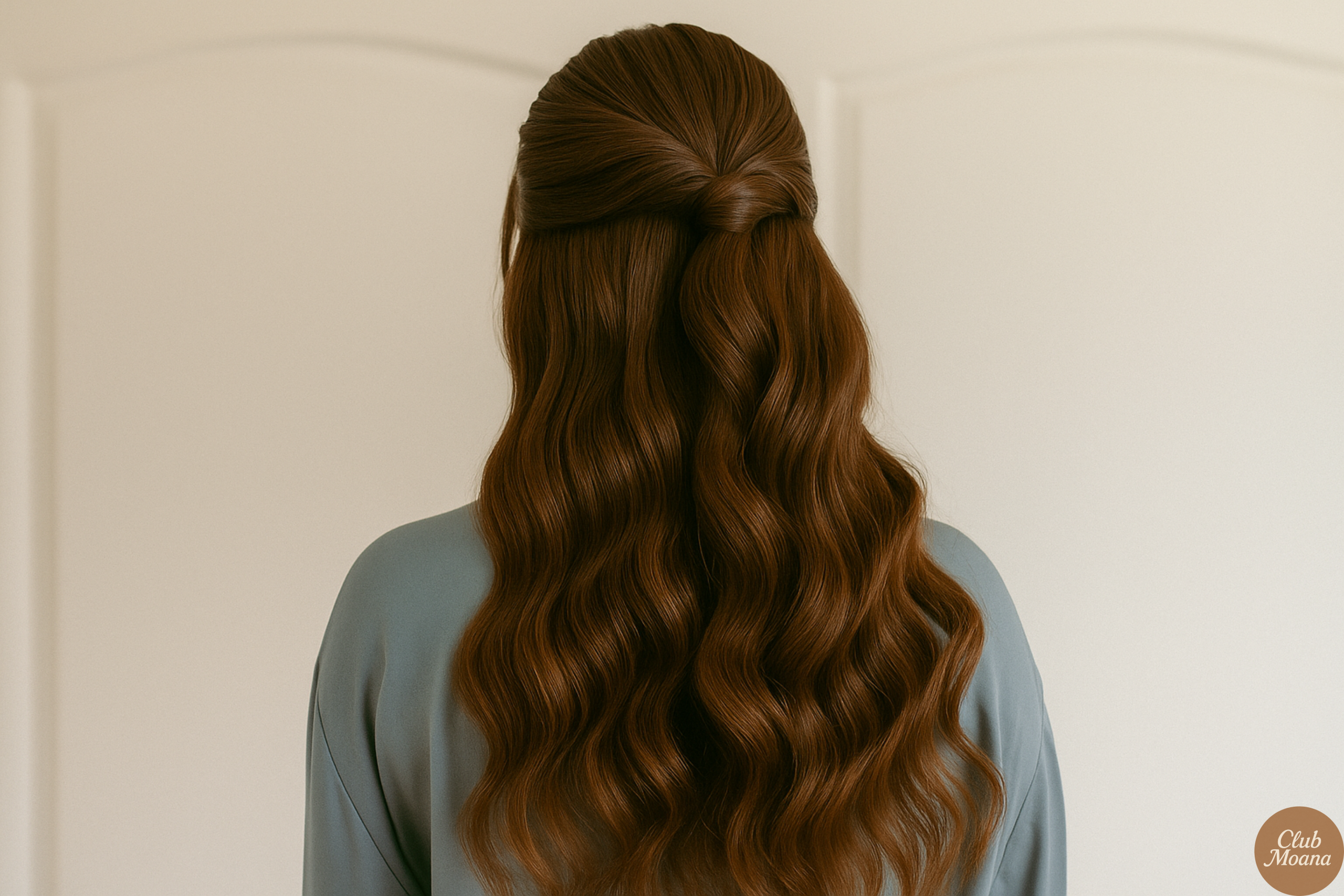 elegant half-up, half-down hairstyle with curls
