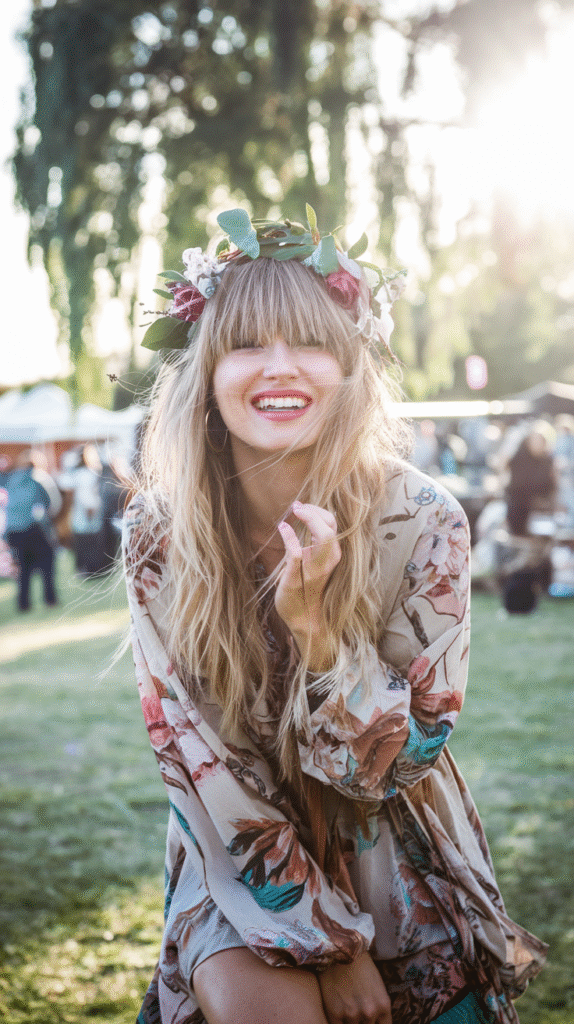 Boho Layers with Bangs