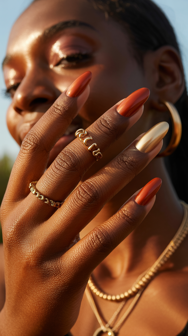 Burnt Orange + Gold Accent