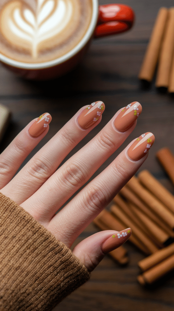 Burnt Orange Petal French Tips