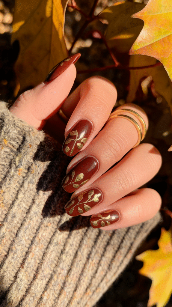 Burnt Sienna with Gold Leaf Petals