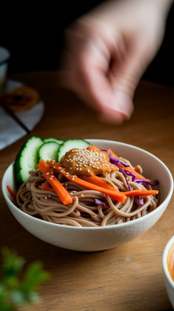 Cold Noodle Bowl with Peanut Sauce
