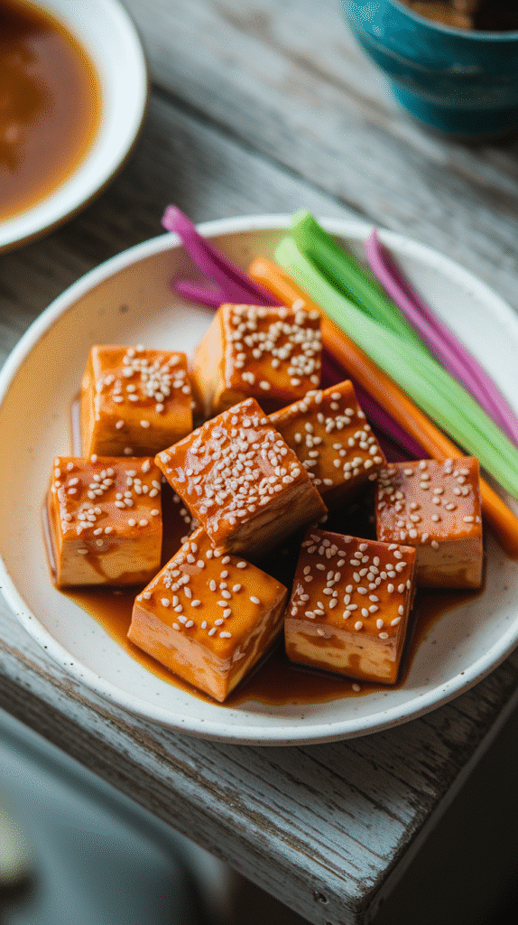 Crispy Tofu with Sesame Soy Glaze