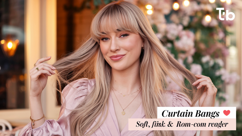 Curtain Bangs Because We All Want to Be in a Rom-Com