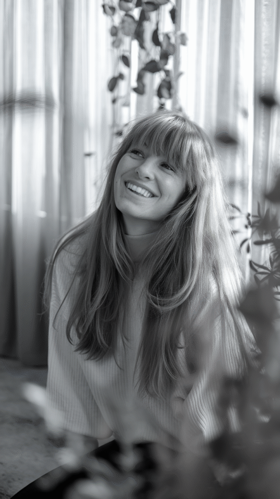 Curtain Bangs + Long Layers