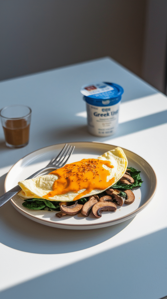 Egg White Omelet with Veggies & Cheese