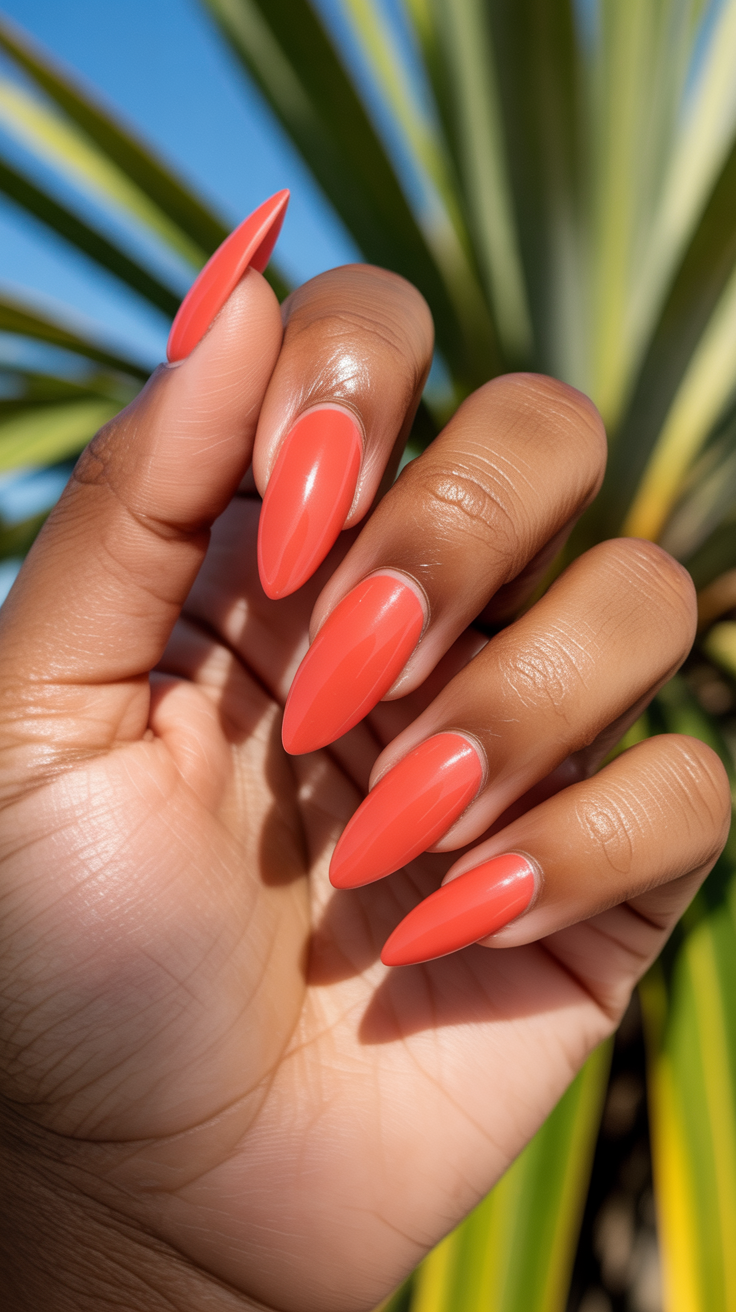 Fiery Coral Stilettos