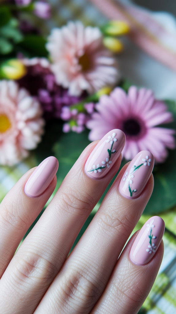 Floral Pink Nail Art