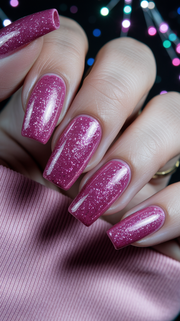 Glitter Pink Nails