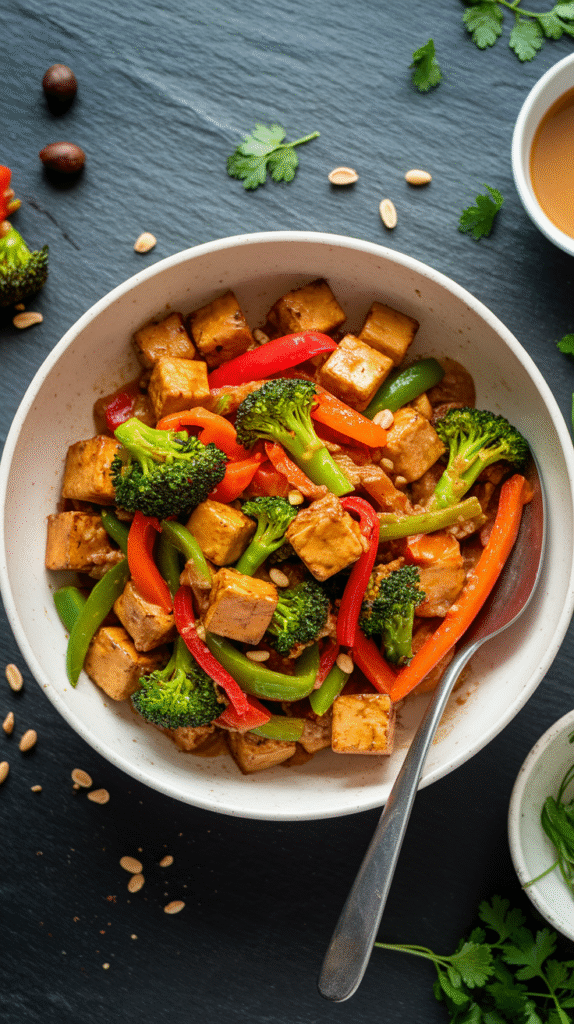 Grilled Tofu & Peanut Stir Fry