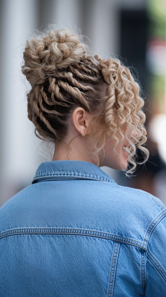 Half-Up Curly Bun