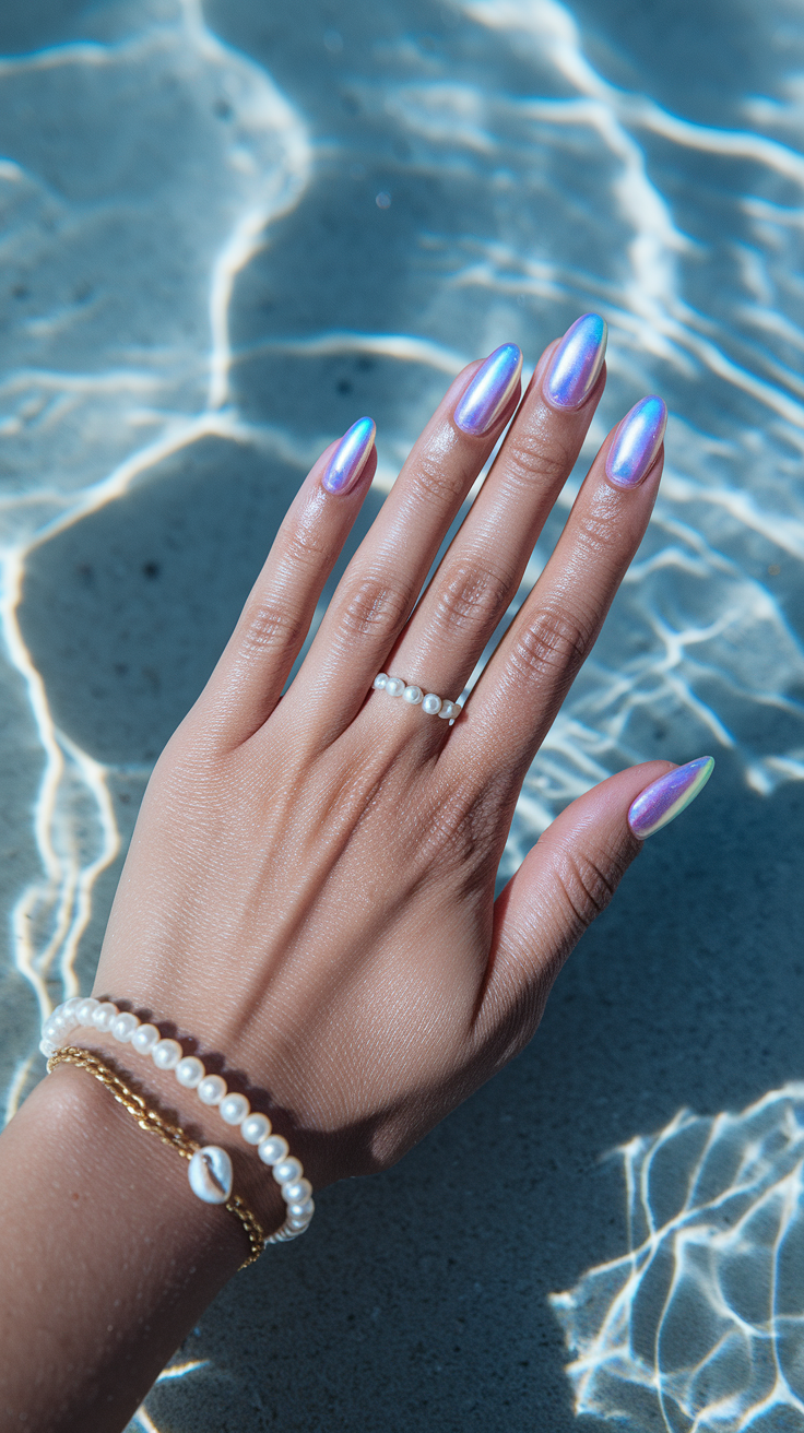 Iridescent Shell Nails