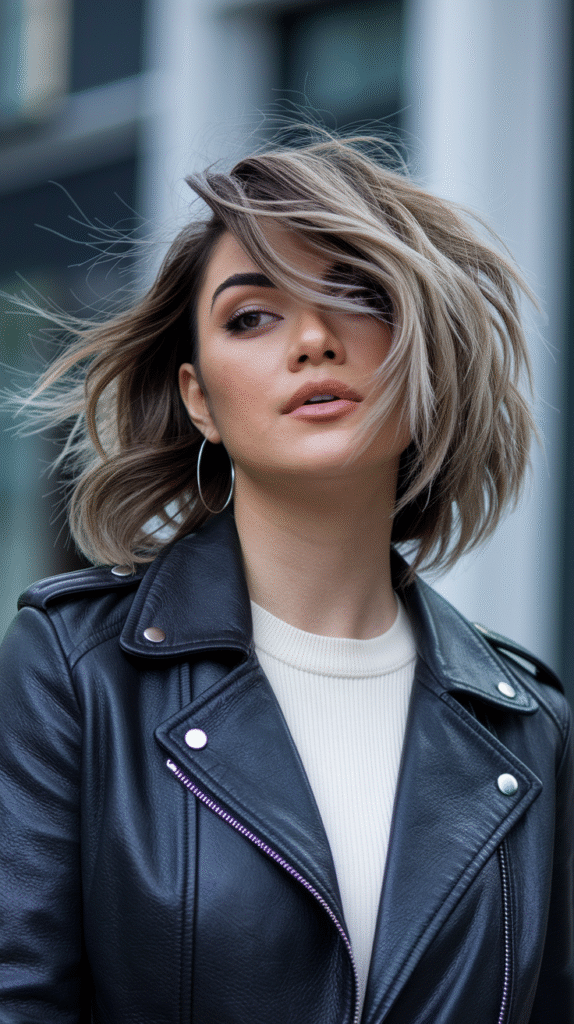 Layered Shoulder-Length Curls