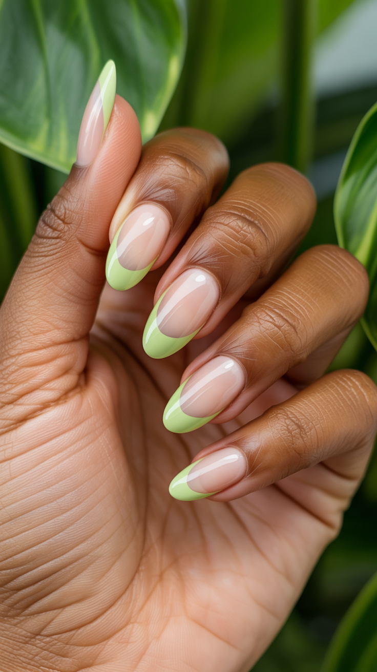 Lime Green French Tips