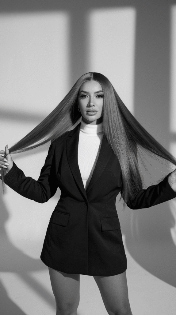 Long Hair with Blunt Ends