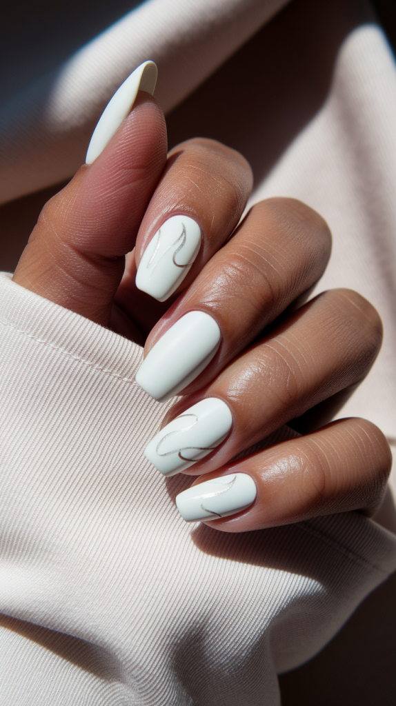 Matte White Nails