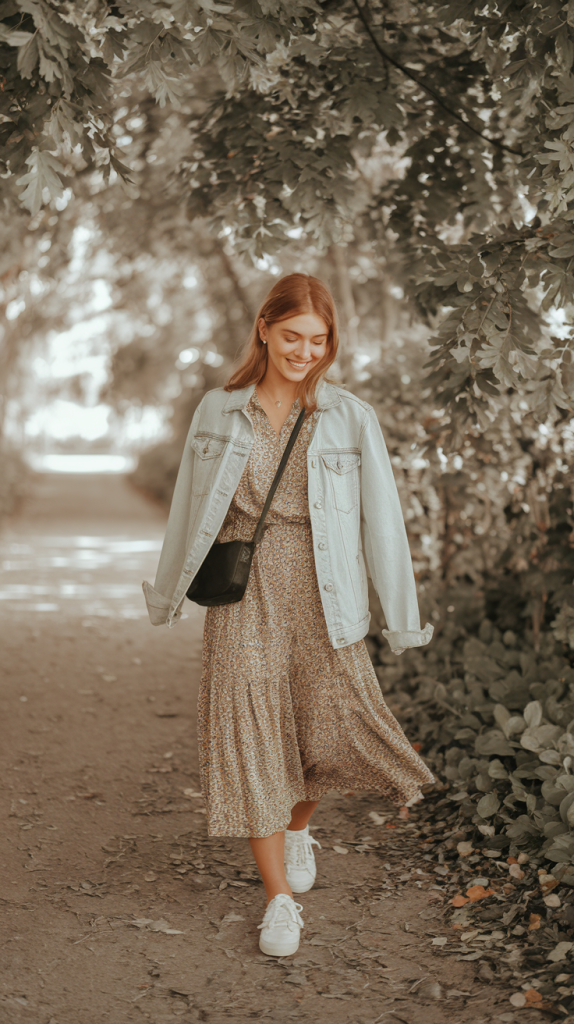Midi Dress + Denim Jacket