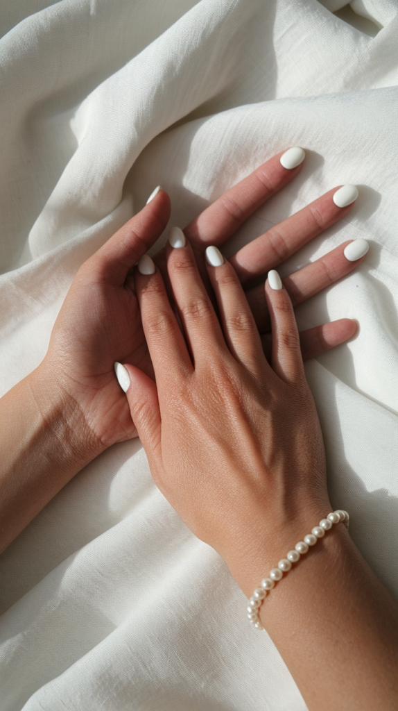 Milky White Nails