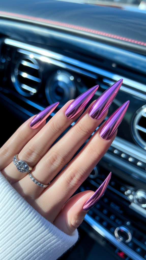 Pink Chrome Nails