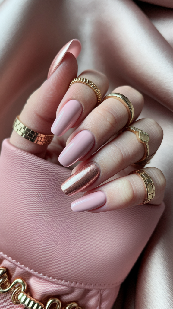 Rose Gold Foil Nails