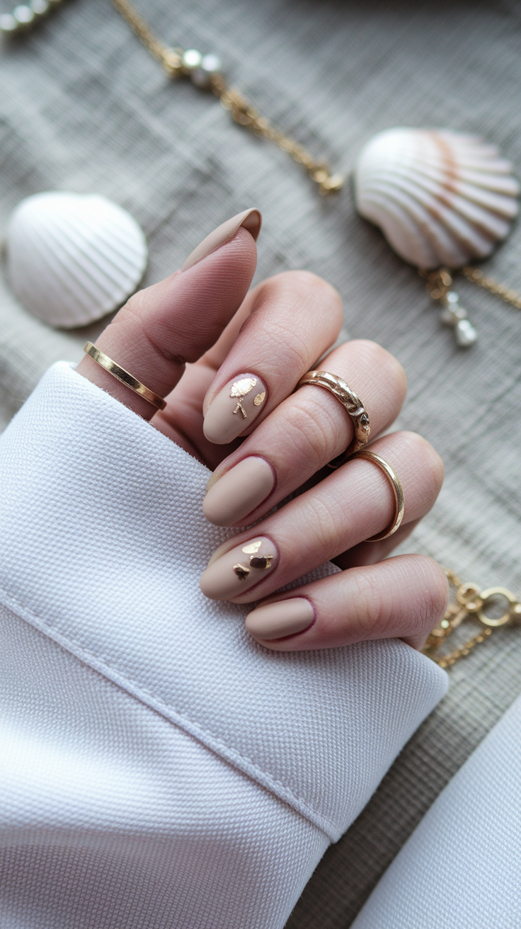 Sandy Nude + Gold Foil