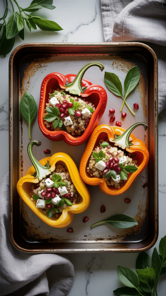 Stuffed Bell Peppers with Quinoa and Feta