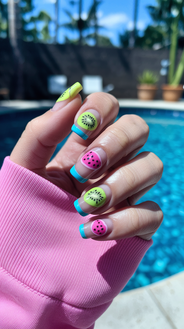 Tropical Fruit French Tips
