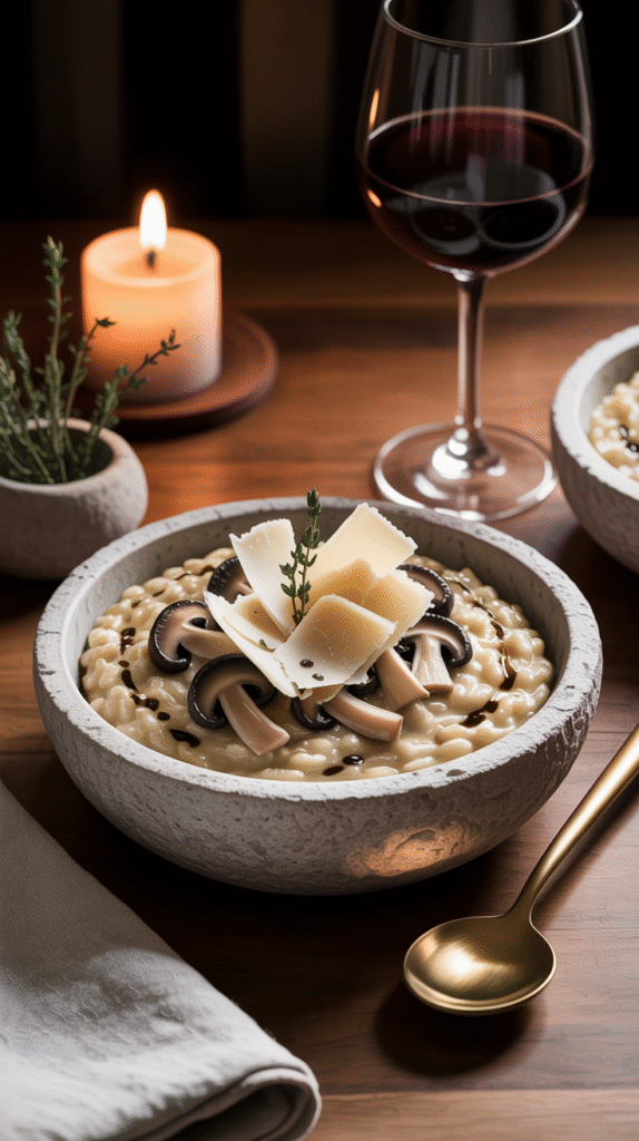 Truffle Mushroom Risotto with Parmesan Shavings
