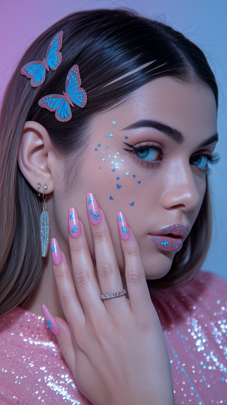 Y2K Butterfly Nails