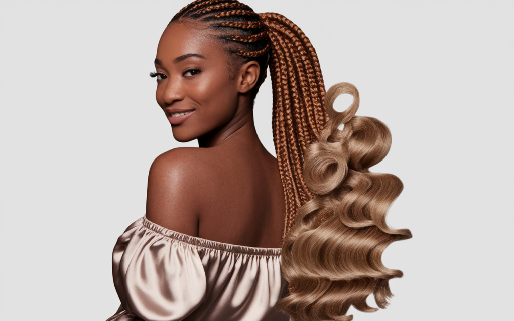 Braided Ponytail with Curly Ends