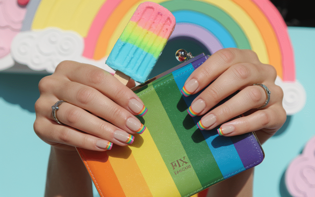 Rainbow French Tips