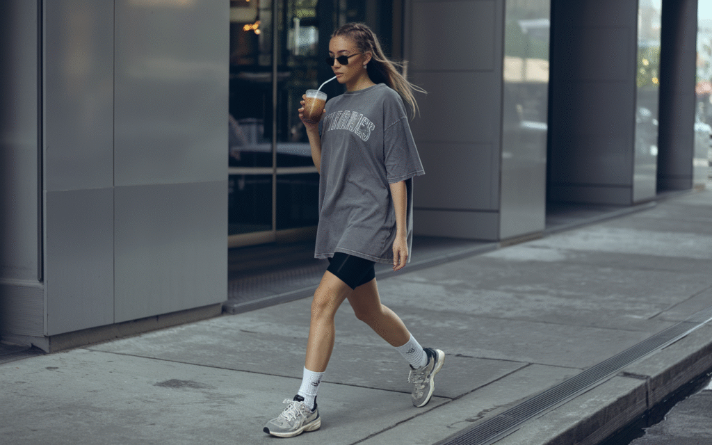Biker Shorts + Oversized Tee