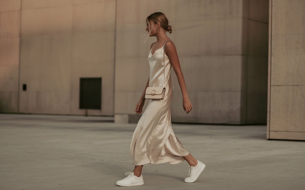 Slip Dress + Sneakers – The Ultimate High-Low Mix