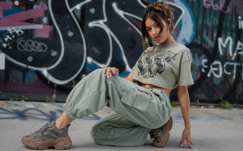 Cargo Pants + Baby Tee = Streetwear But Make It Cute