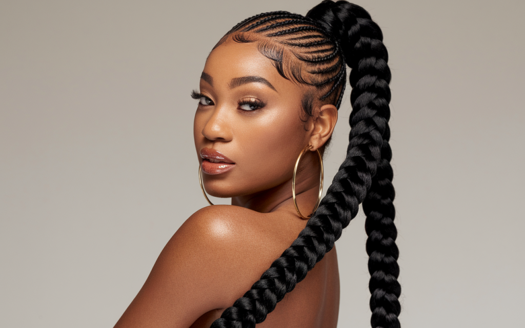 Classic Sleek Braided Ponytail