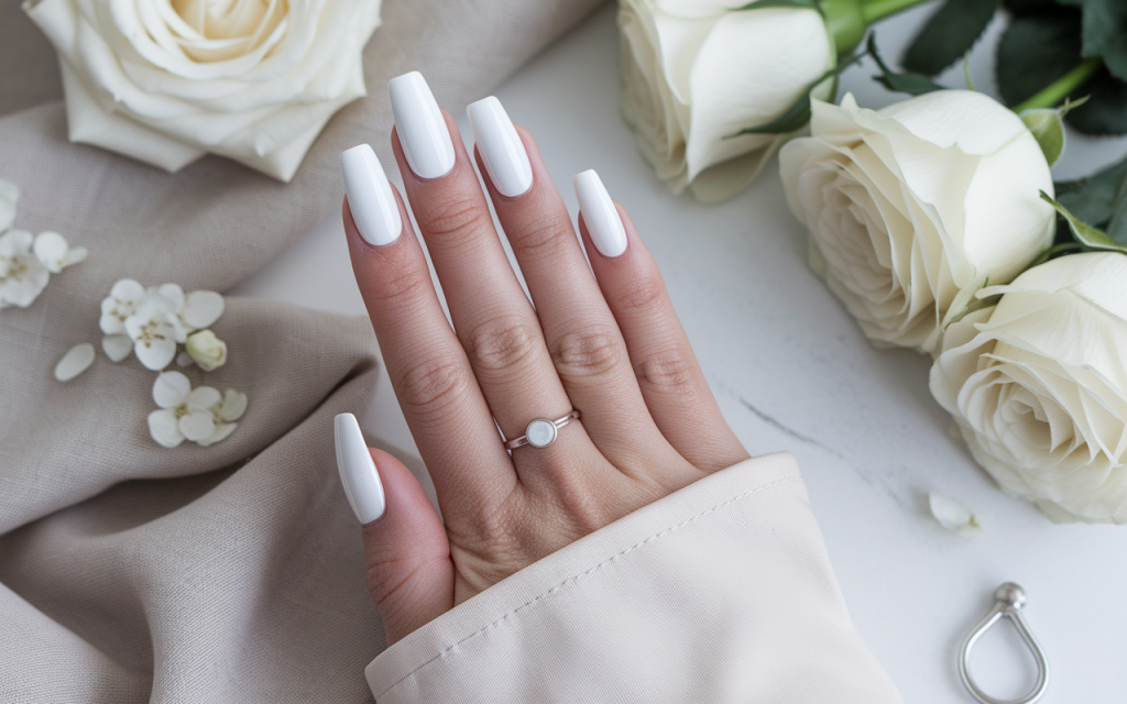 Milky White Nails