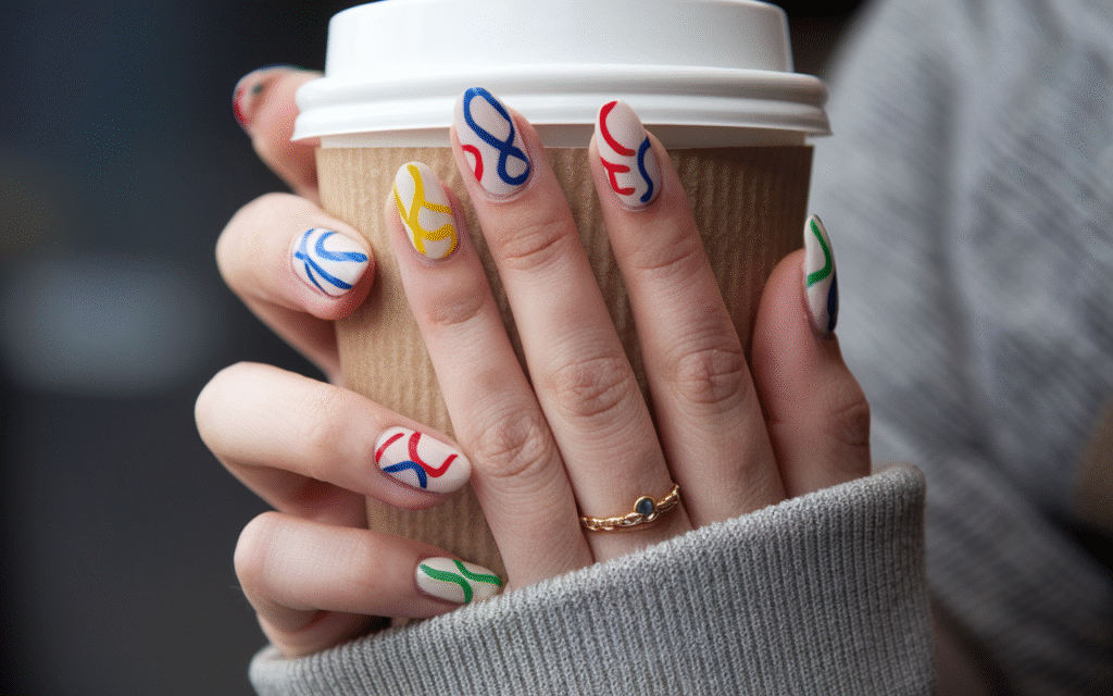 Abstract Squiggles – AKA ‘I Just Got My Life Together’ Nails
