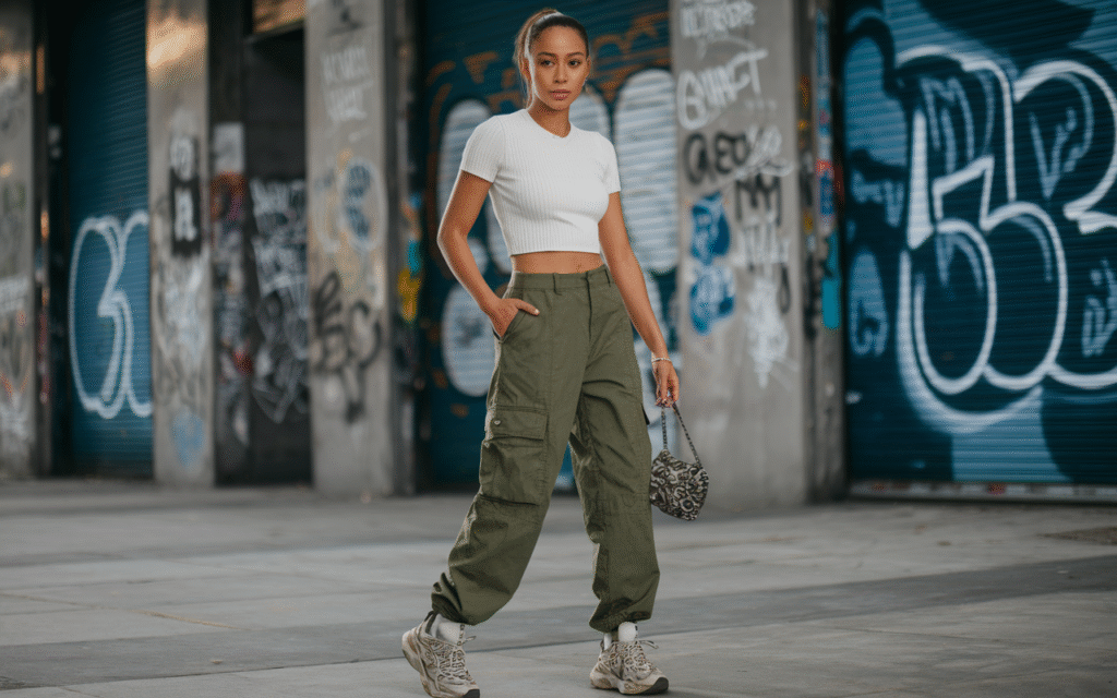Cargo Pants + Crop Top
