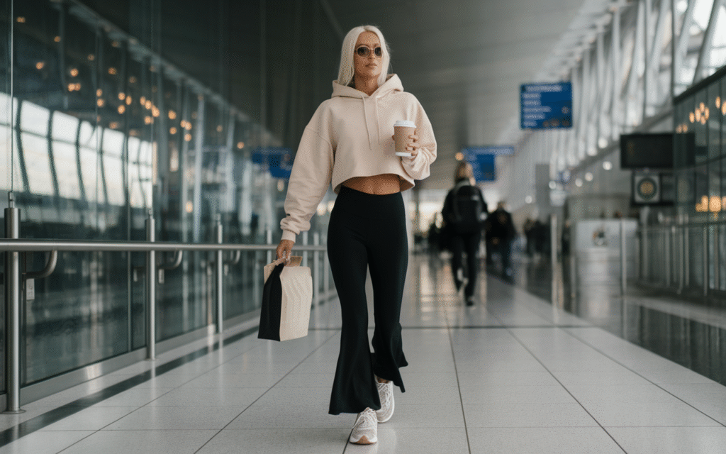 Flared Leggings + Cropped Hoodie