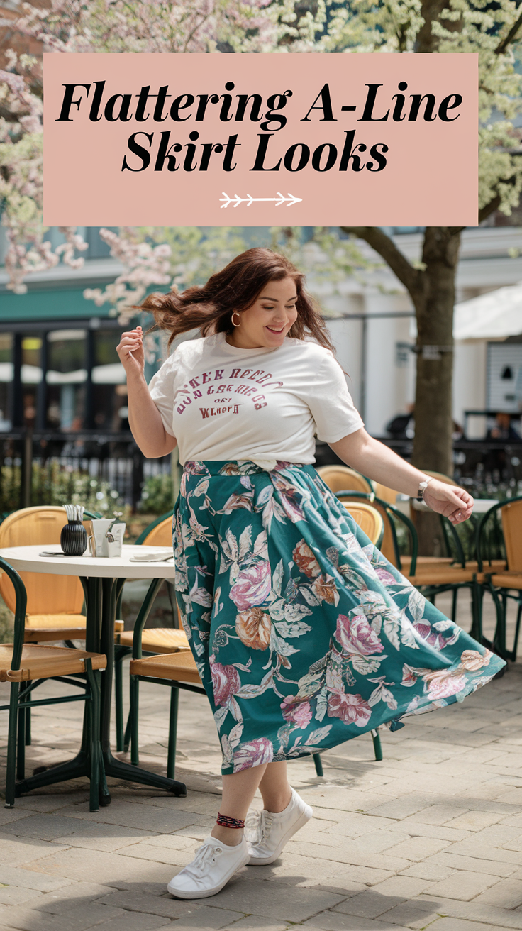 A-Line Skirt With Graphic Tee