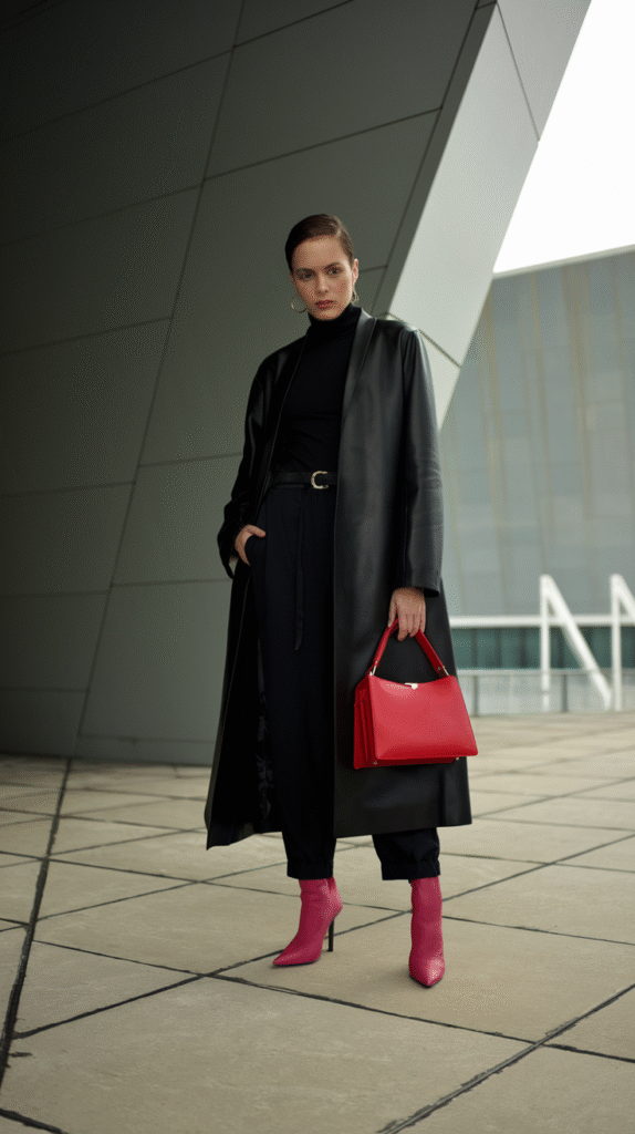 All-Black with a Pop of Color