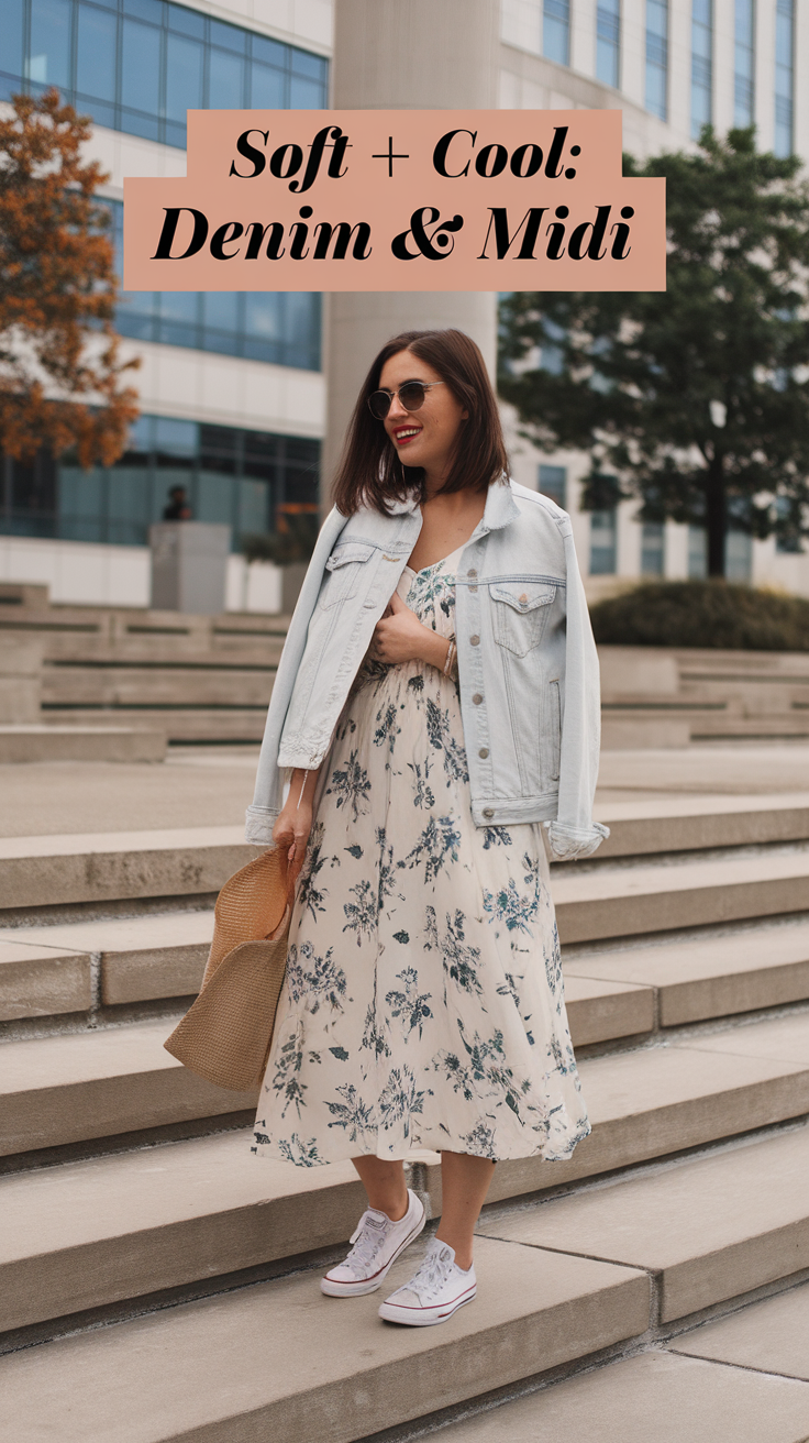 Denim Jacket + Midi Dress