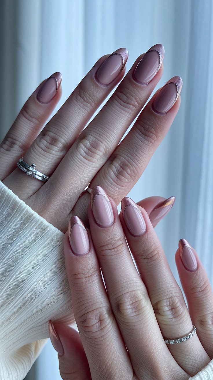 French Tips with a Twist Colored Edges