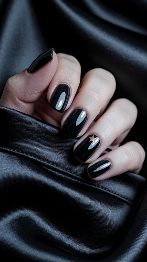 Glossy Black with Tiny Accents