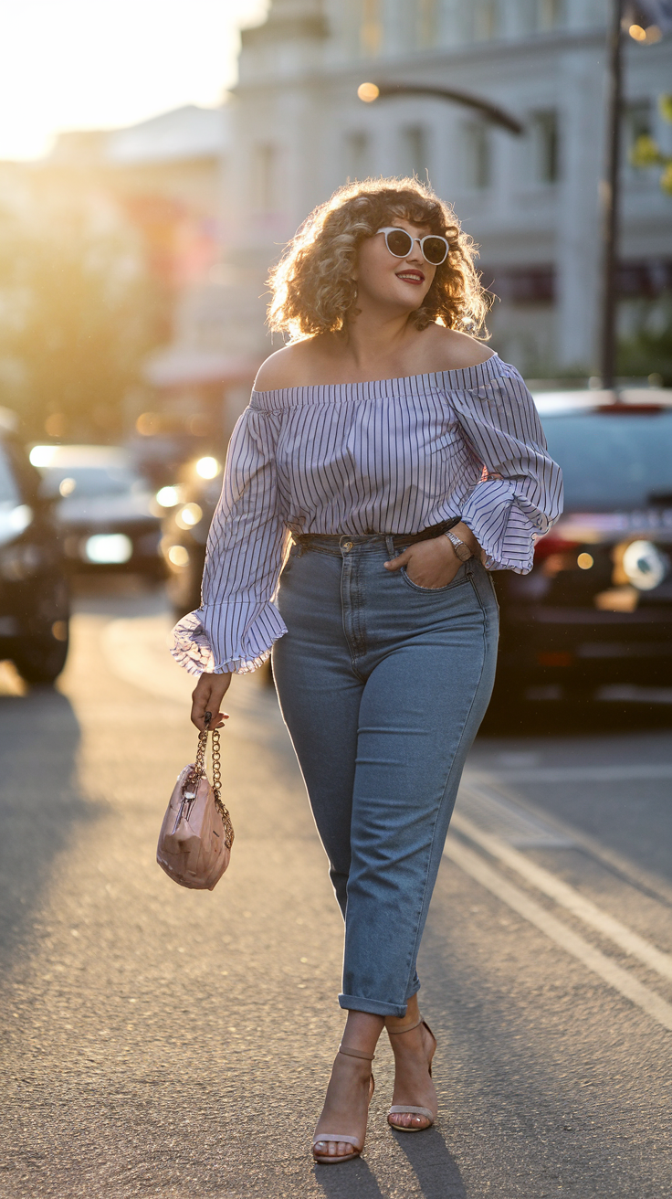 Off-the-Shoulder Top With Jeans