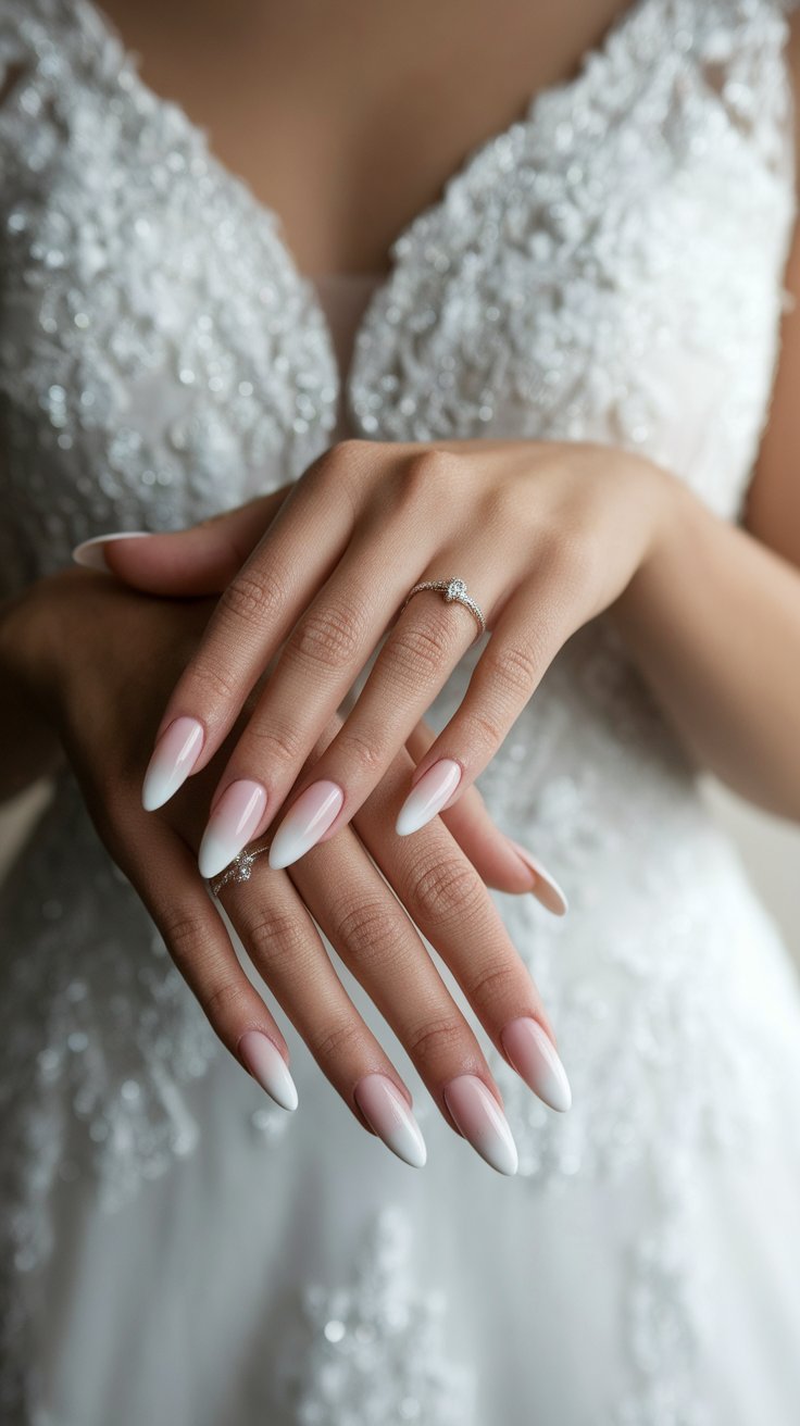 Ombre Blush to White Acrylics
