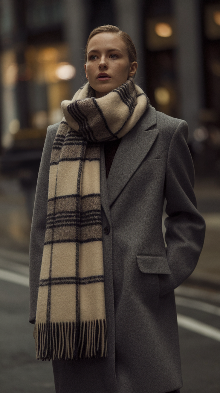 Oversized Scarf + Tailored Coat